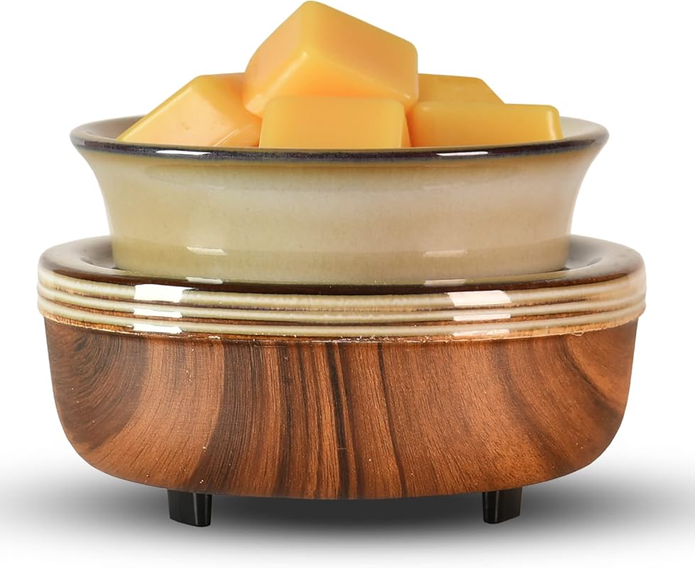 Mocosa Dark Brown Ceramic 3-in-1 Electric Wax Melt Warmer, Scented Can