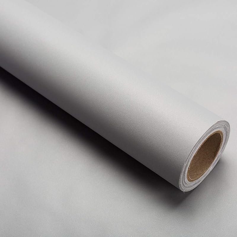 Grey Peel and Stick Wallpaper Self-Adhesive Film for Kitchen Cabinets,