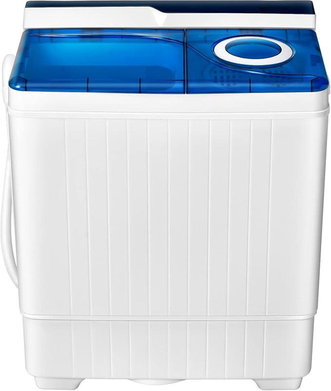 COSTWAY Twin Tub Portable Washing Machine, 26 Lbs Compact Washer & Spi