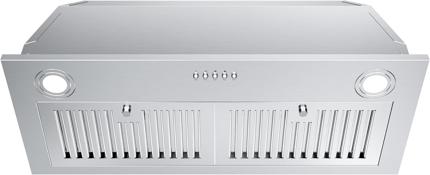 FIREGAS 30 Inch 600 CFM Built-in Range Hood Insert, Ducted/Ductless St