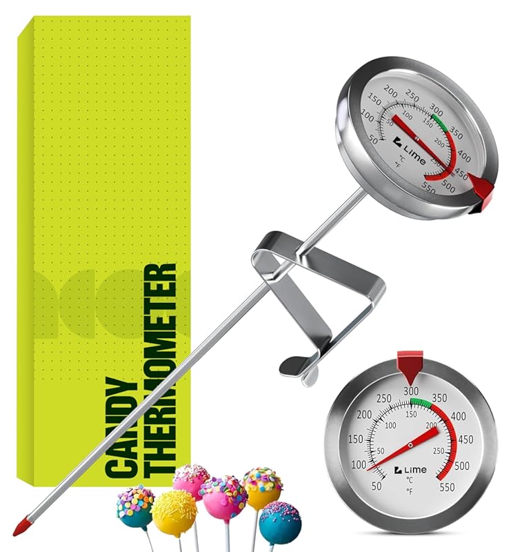 Candy & Deep Fry Oil Thermometer with Pot Clip for Frying, Baking and 