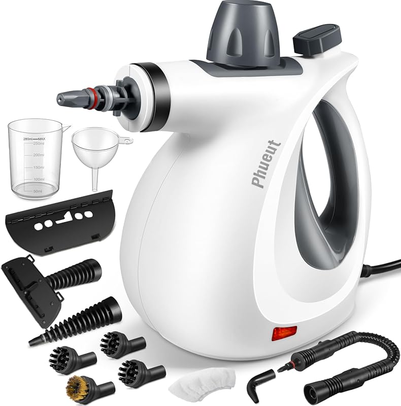 Pressurized Handheld Multi-Surface Steam Cleaner with 12 Accessories f