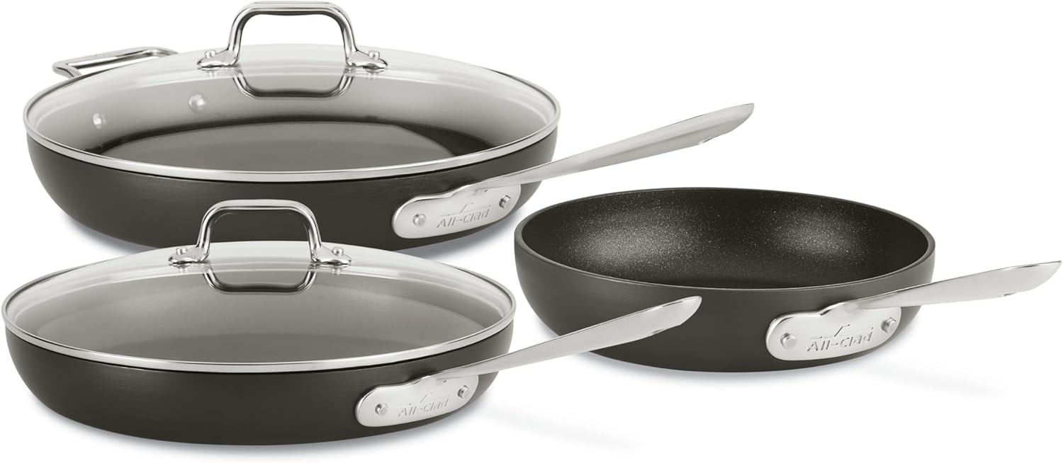 All-Clad HA1 Hard Anodized Nonstick Fry Pan Set, 3-Pc (8