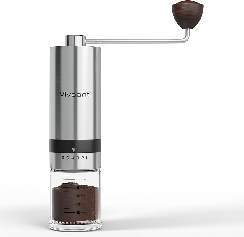 Portable Manual Coffee Grinder, 32g Stainless Steel Conical Burr, Adju