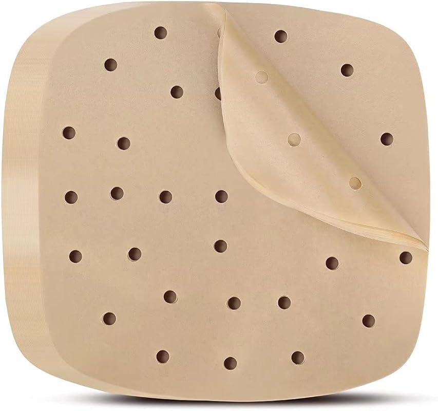 200PCS 8.5 Inch Square Perforated Air Fryer Parchment Paper Liners for
