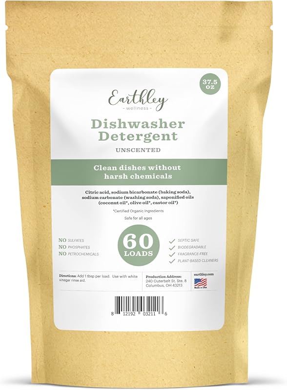 Earthley Wellness Certified Organic Dishwasher Detergent: Eco-Friendly
