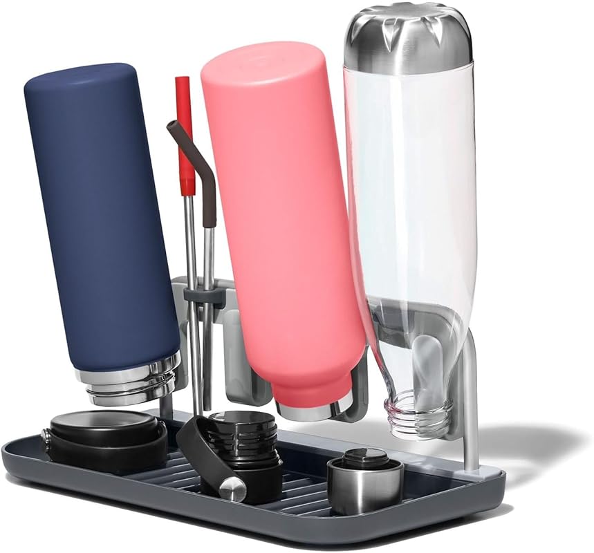 OXO Good Grips Aluminum Frame Bottle Drying Rack for Kitchen Counterto