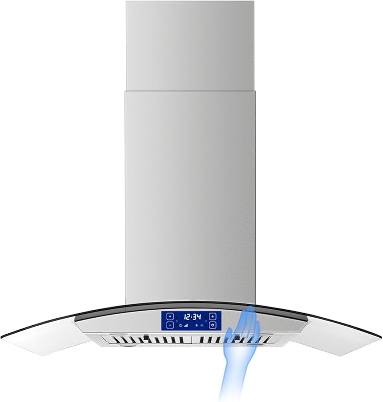 36" Island Range Hood, 700 CFM Ceiling Mount, Gesture & Touch Control,