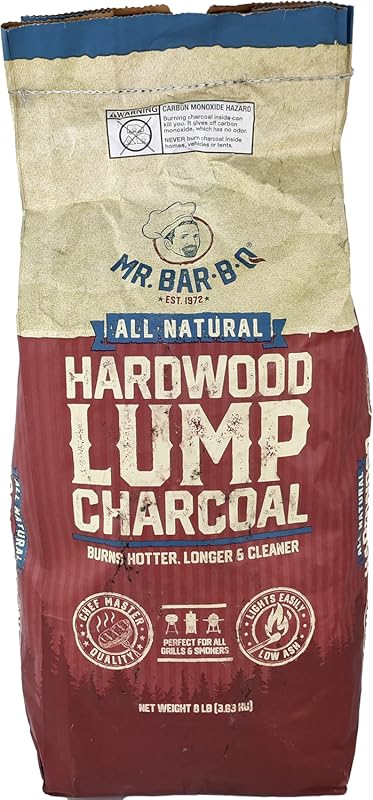 Mr. Bar-B-Q Premium All-Natural Hardwood Lump Charcoal for Grilling & 