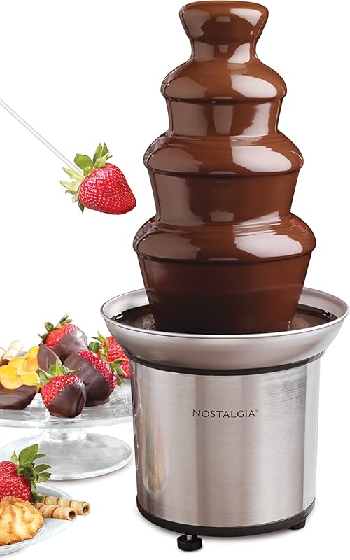Nostalgia 4 Tier Electric Fondue Fountain, 32oz, Melts Chocolate & Che