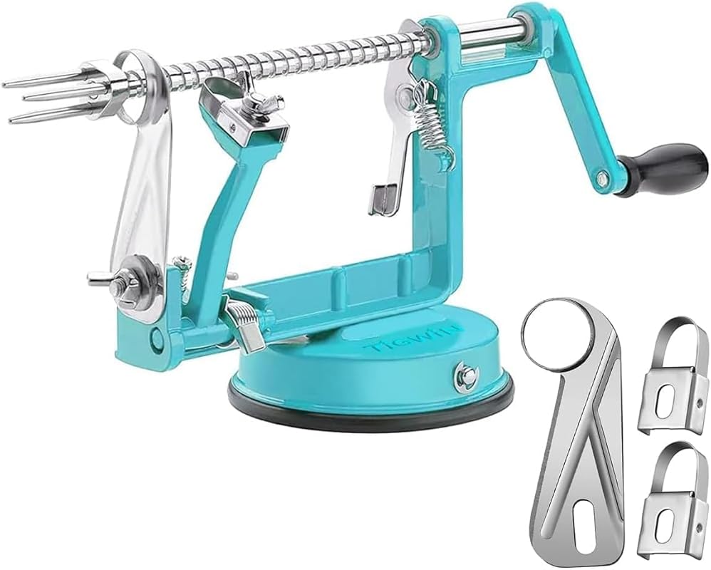 Blue Long-Lasting Chrome Cast Magnesium Alloy Apple Peeler, Slicer & C