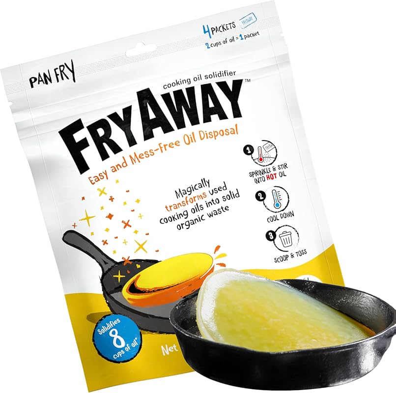 FryAway Cooking Oil Solidifier & Hardener Powder for Easy Grease Dispo