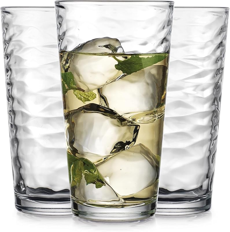 Glaver's Elegant 17oz Highball Drinking Glasses, 10-Piece Cooler Glass