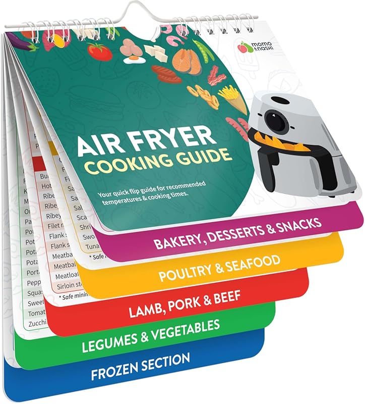 Air Fryer Cheat Sheet Magnets: Cooking Guide Booklet & Accessories, Es