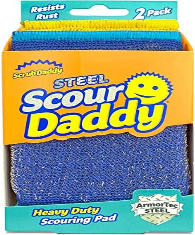 Scrub Daddy ArmorTec Steel Scouring Pad for Toughest Cleaning Jobs, He