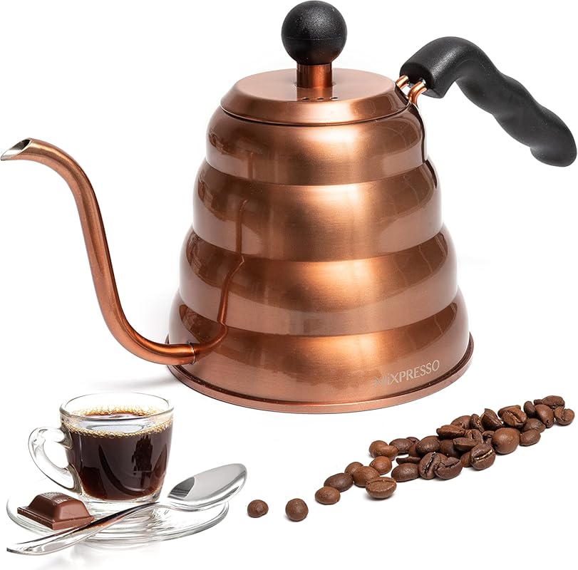 Mixpresso Gooseneck Pour Over Coffee Kettle, 1.2L Stainless Steel with