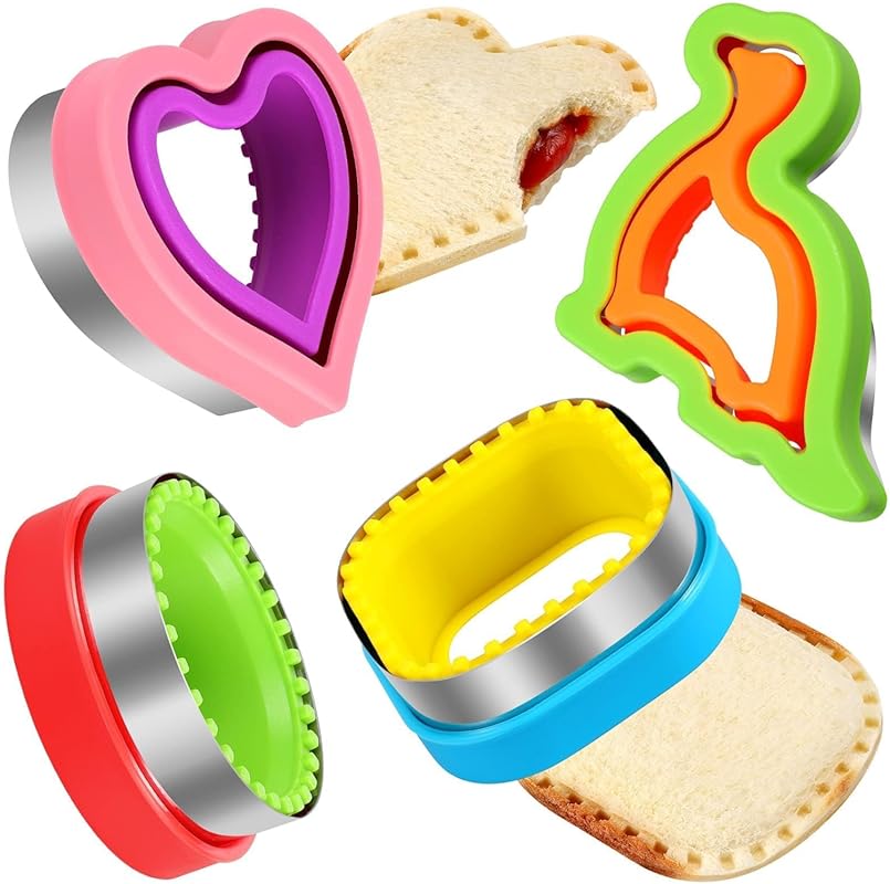 HINZER 4Pcs Sandwich Cutter & Sealer Set, Decruster Pancake Maker for 