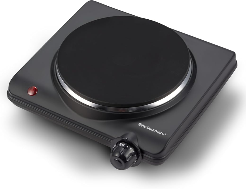 Elite Gourmet ESB-301BF# 1000W Countertop Single Cast Iron Hot Plate w