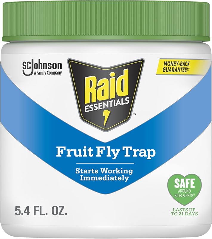 Raid Essentials Fruit Fly Trap for Indoors: Child & Pet Safe, Made wit