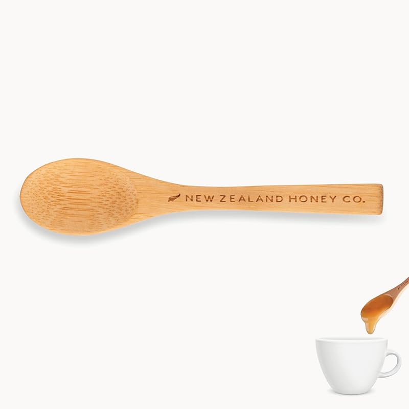 New Zealand Honey Co. Premium Manuka Honey Bamboo Spoon, 4.7