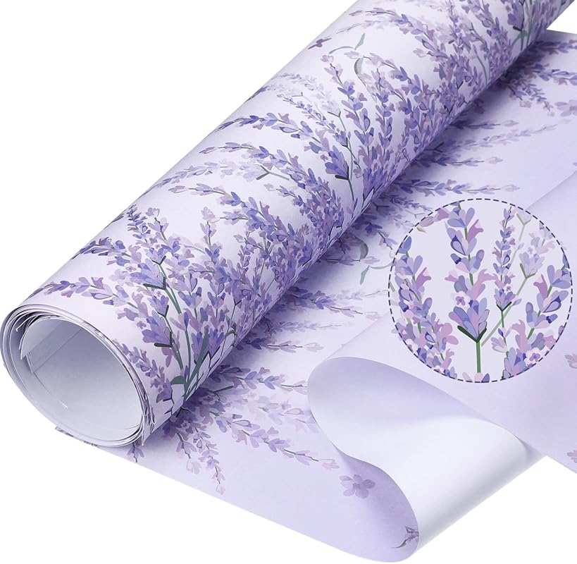 Lavender Scented Drawer Liners, 10 Non-Adhesive Sheets for Dressers, C