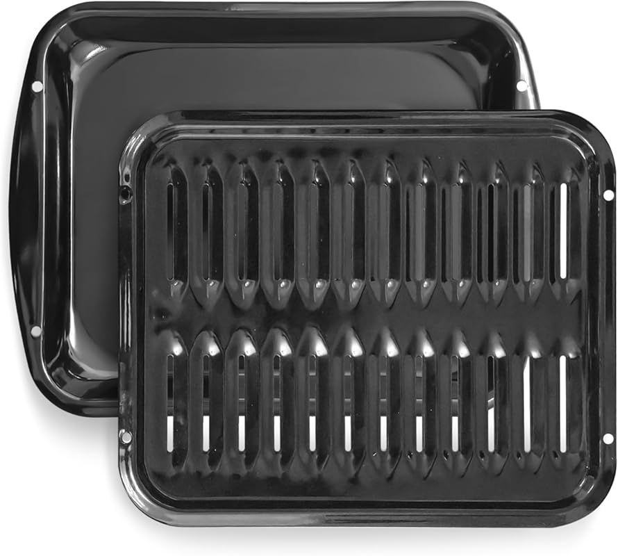 Whirlpool 4396923 Nonstick Porcelain Coated Broiler Pan with Rack for 