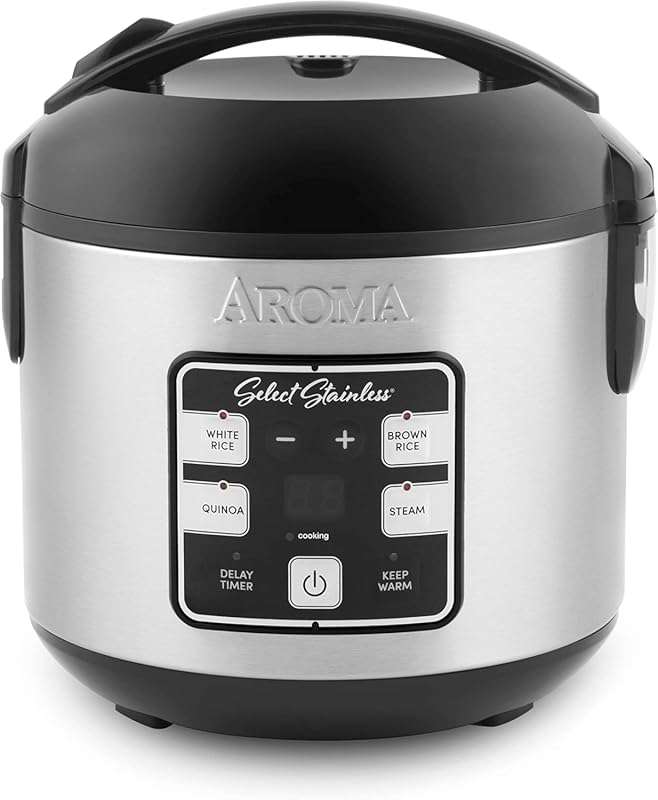 AROMA ARC-914SBDS Select Stainless Rice Cooker, 8-Cup, Multicooker & S