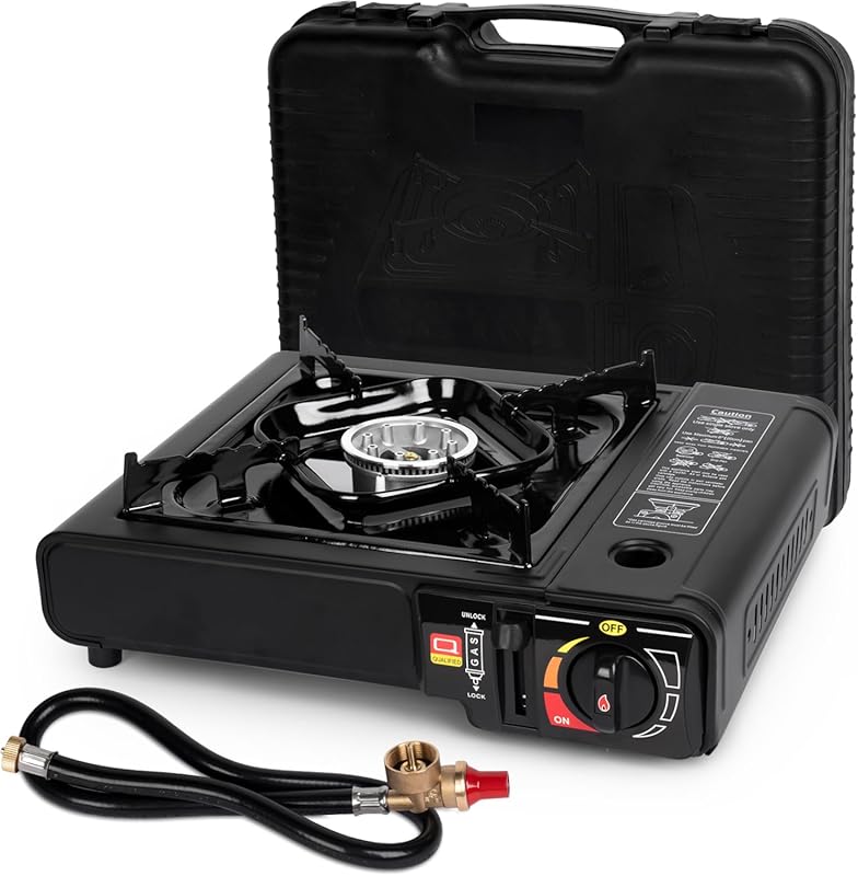 SHINESTAR 7800 BTU Dual Fuel Portable Camping Stove with Butane & Prop