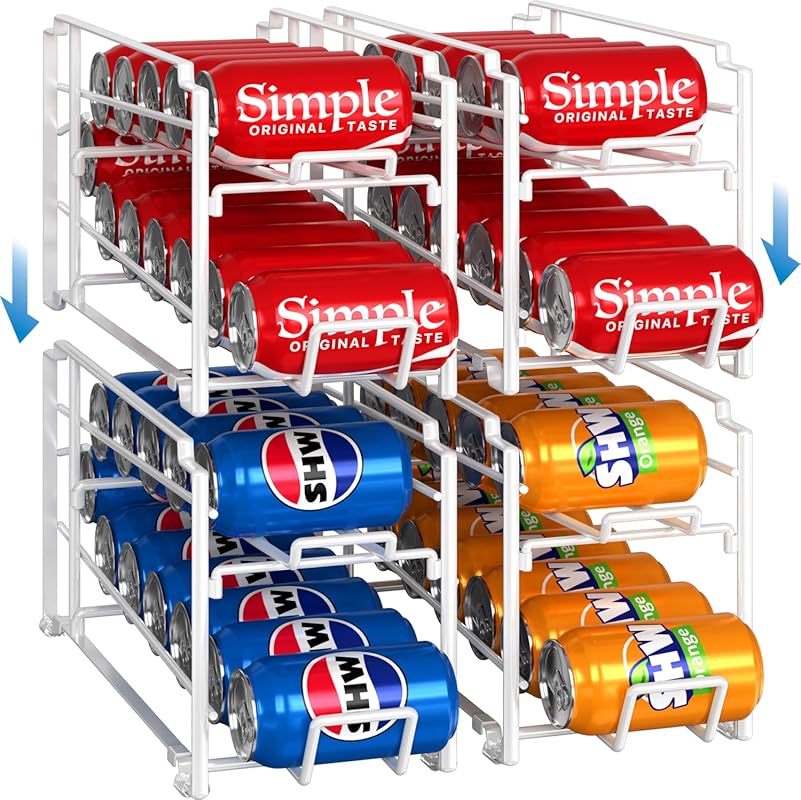 Simple Houseware Stackable Soda Can Organizer Rack & Dispenser for Pan