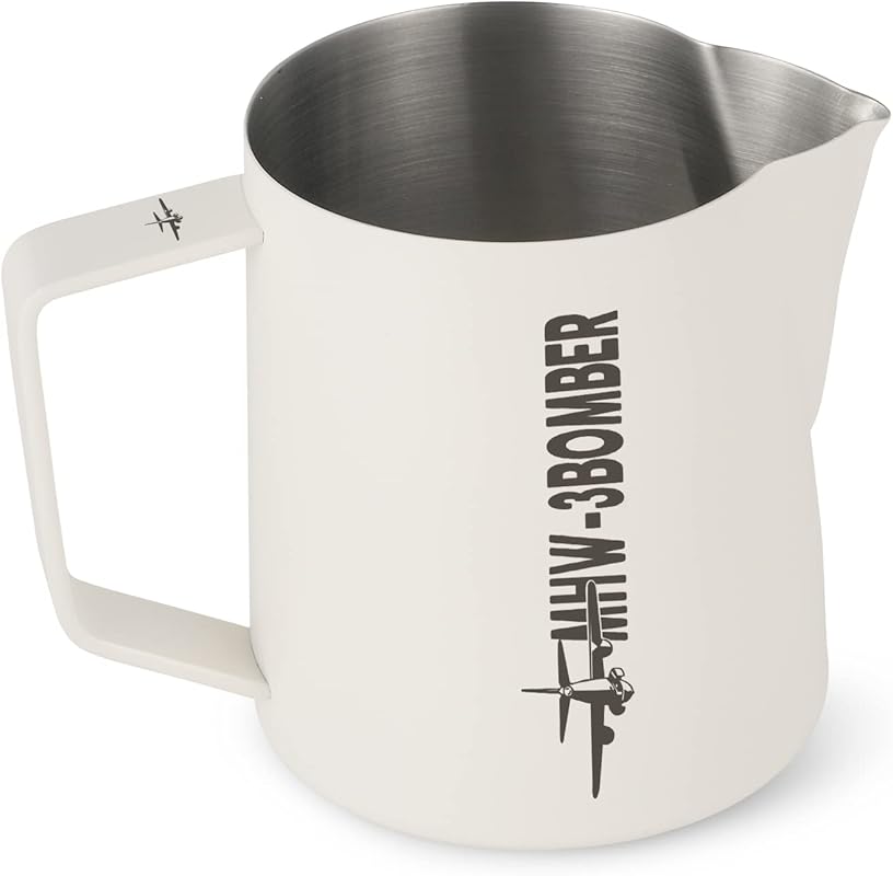 MHW-3BOMBER P5020W Cream White Stainless Steel Milk Frothing Latte Art