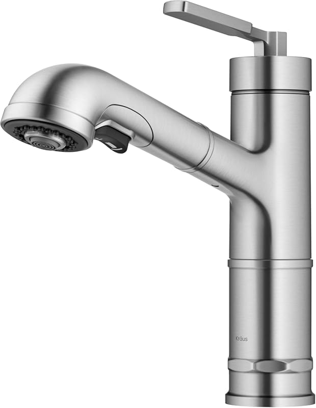 Kraus Allyn Pull-Out Kitchen Faucet, Single Handle in Spot-Free Stainl