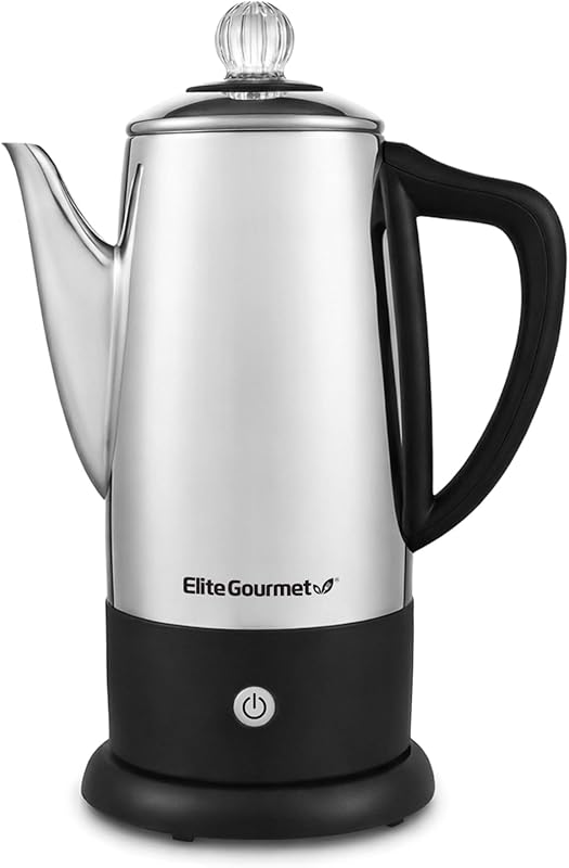 Elite Gourmet EC812 Electric 12-Cup Stainless Steel Percolator, Keep W