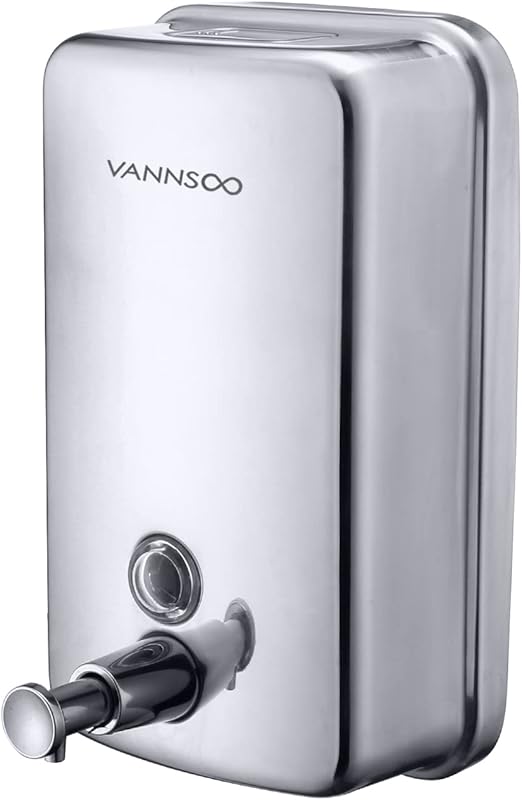 Commercial Stainless Steel Wall Mount Soap Dispenser, Manual Pump, Rus