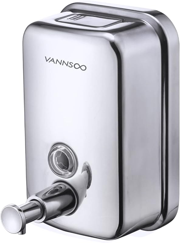 Commercial Stainless Steel Wall Mount Soap Dispenser, Manual Pump, Rus