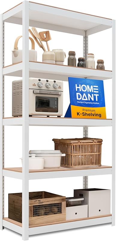 HOMEDANT House 5-Tier Heavy Duty Metal Garage Shelving Unit, Adjustabl