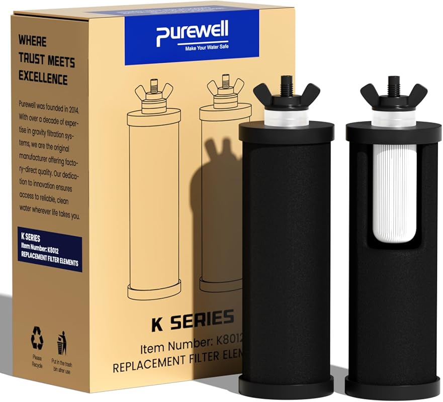 Purewell PF-3 Black 3-Stage Composite Replacement Filters, 2-Pack for 
