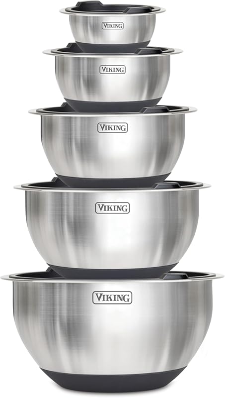 Viking 10-Piece Stainless Steel Mixing Bowls Set