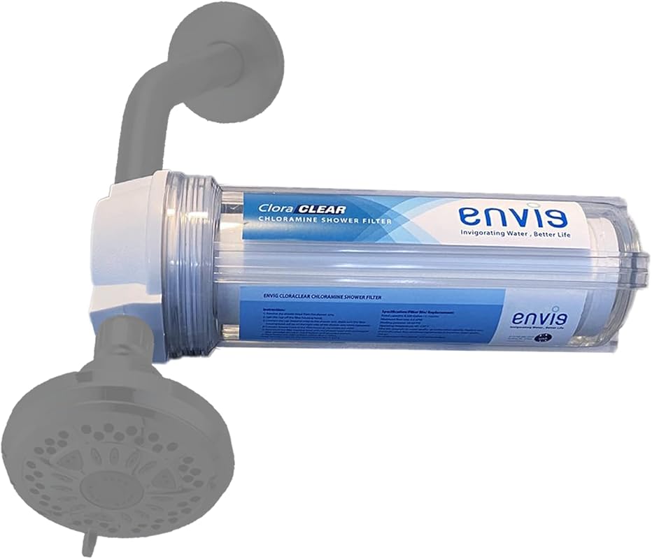 Envig CloraClear Shower Filter – Reduces Chloramine, Hydrogen Sulfide,