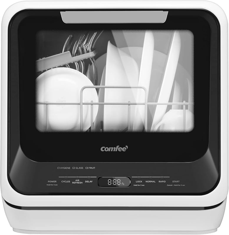 COMFEE' Portable Mini Countertop Dishwasher, 5L Water Tank, No Hookup,