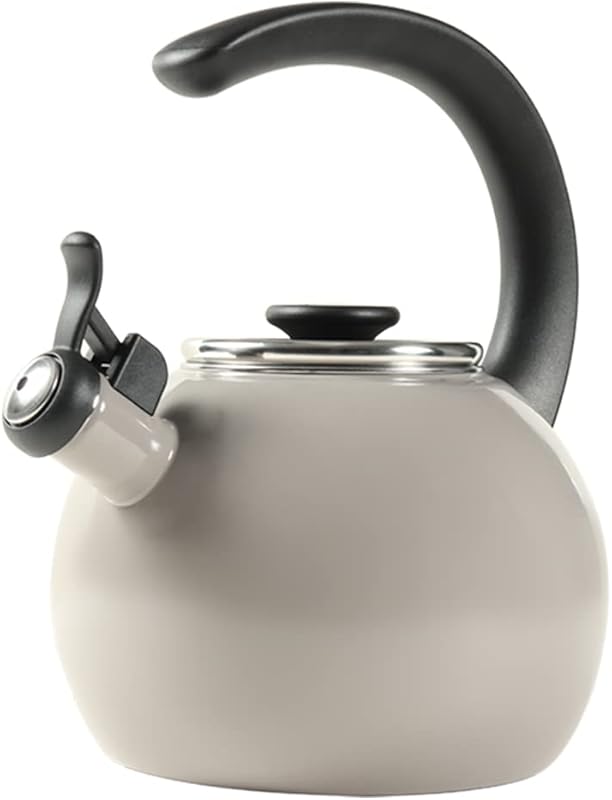Circulon 2QT Whistling Teakettle, Enamel on Steel Teapot with Flip-Up 
