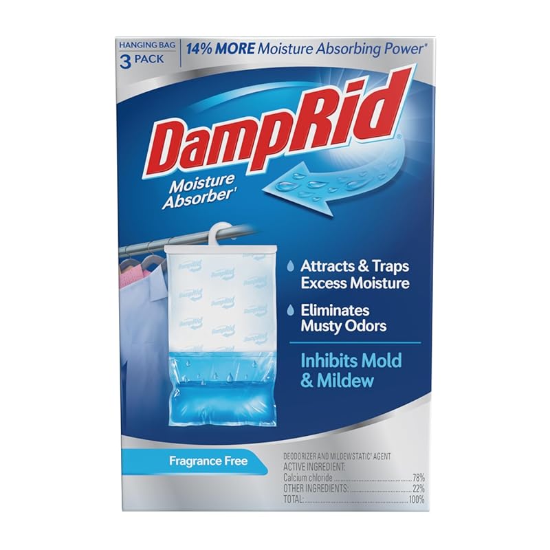 DampRid Fragrance-Free Hanging Moisture Absorber (3 Pack), 16 oz. for 