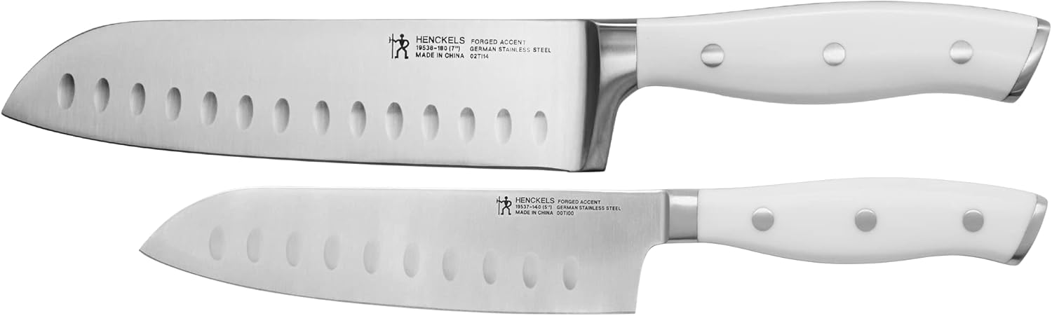 HENCKELS Forged Accent 2-Pc Santoku Knife Set: Razor-Sharp German Engi