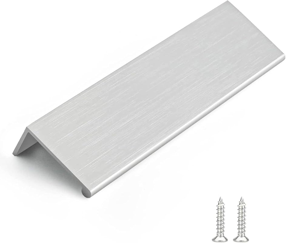 Rergy 10 Pack 5-Inch (128mm) Brushed Nickel Edge Finger Pulls for Kitc