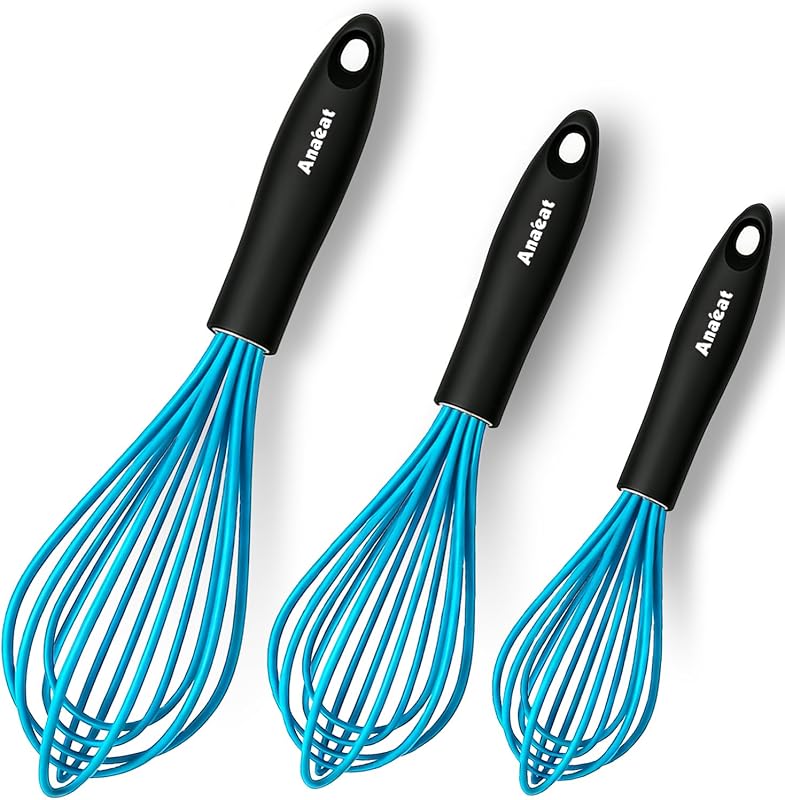 Anaeat Silicone Balloon Whisk - Heat Resistant Egg Beater for Non-Stic