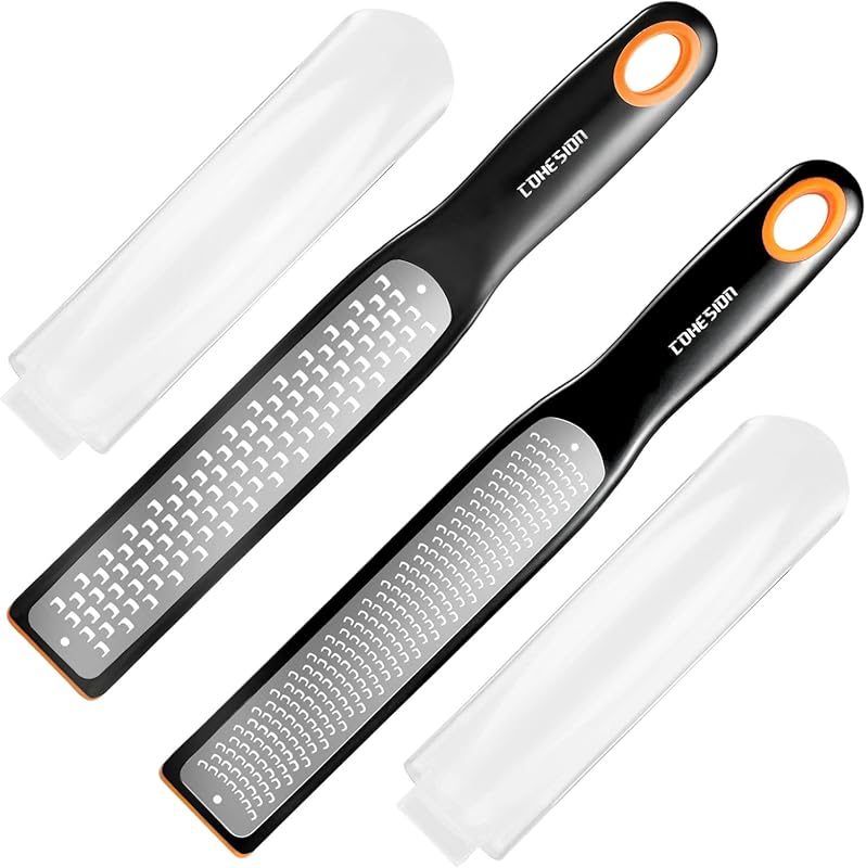 Cohesion Etched Zester & Grater Set of 2 with Protective Cover - Stain
