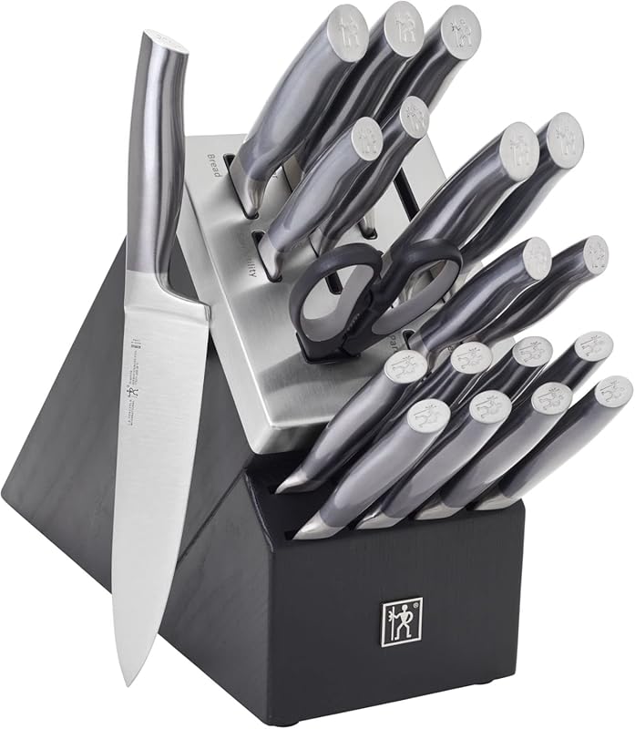 HENCKELS Graphite 20-Piece Self-Sharpening Knife Set with Block, Black
