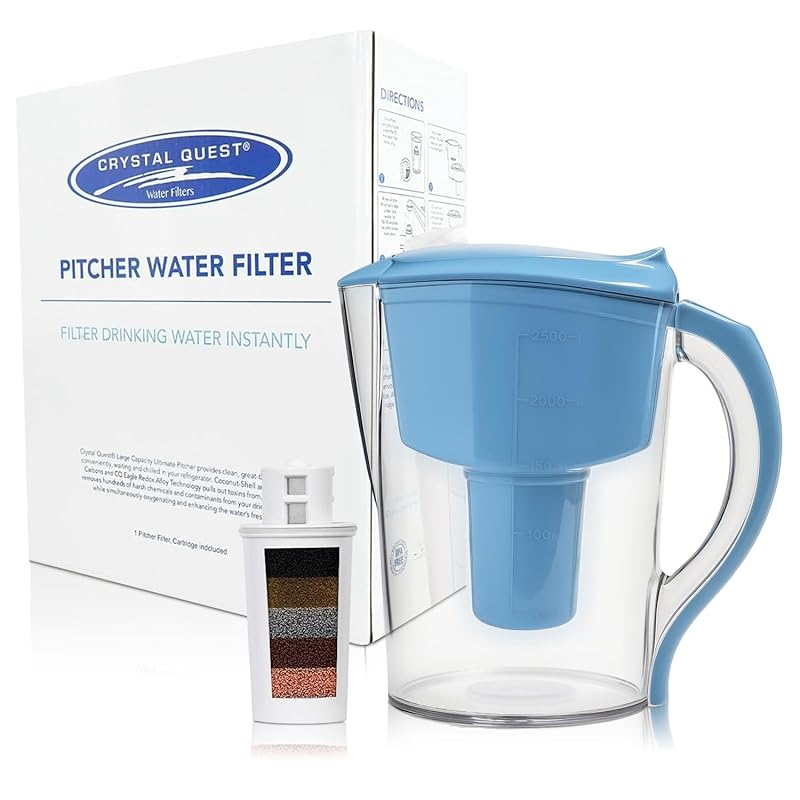 Crystal Quest Smart Water Filter Pitcher, 12-Cup, BPA Free, Arsenic Re