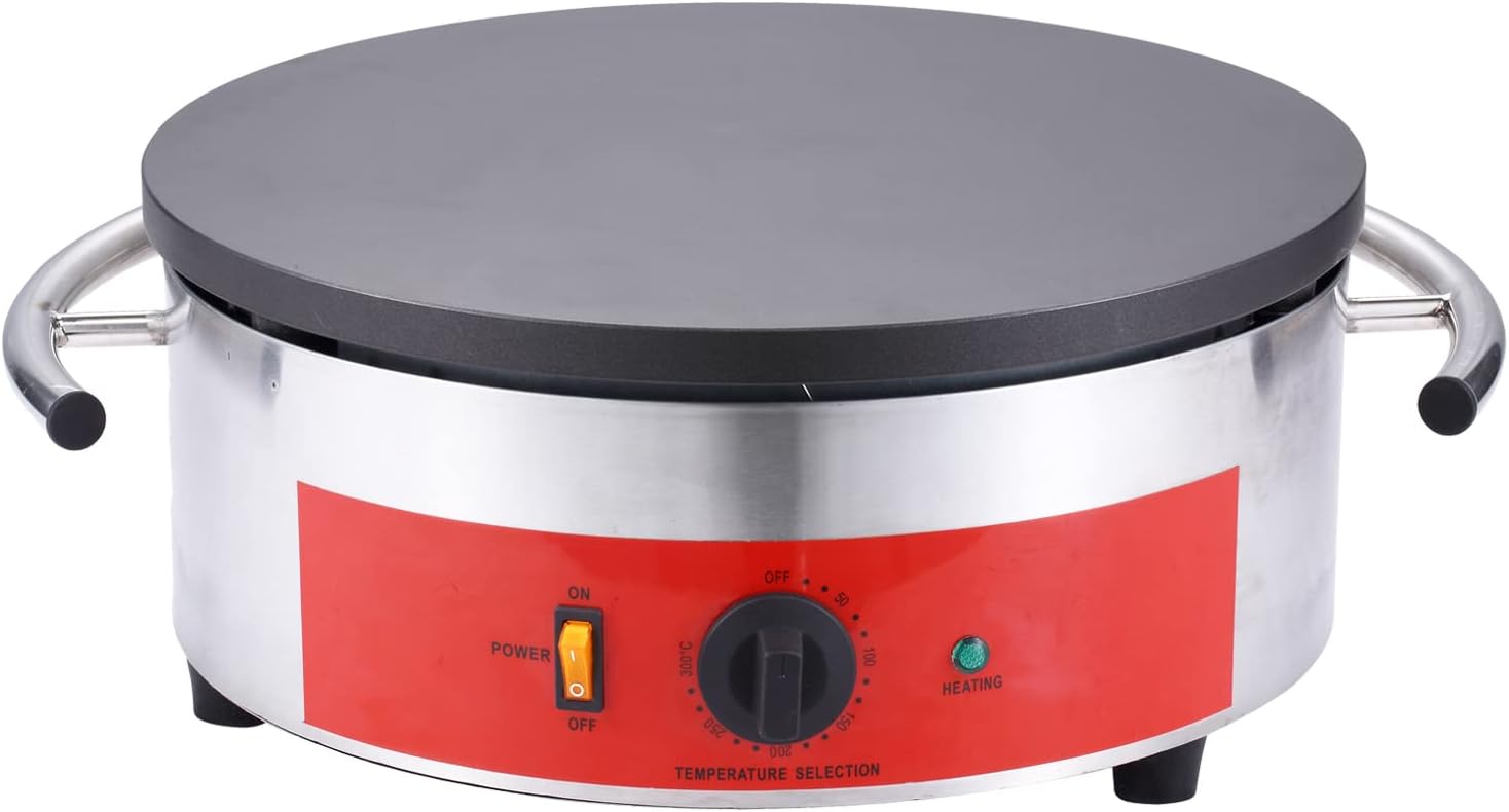16-Inch Commercial Electric Crepe Maker Griddle, Large Nonstick Pancak