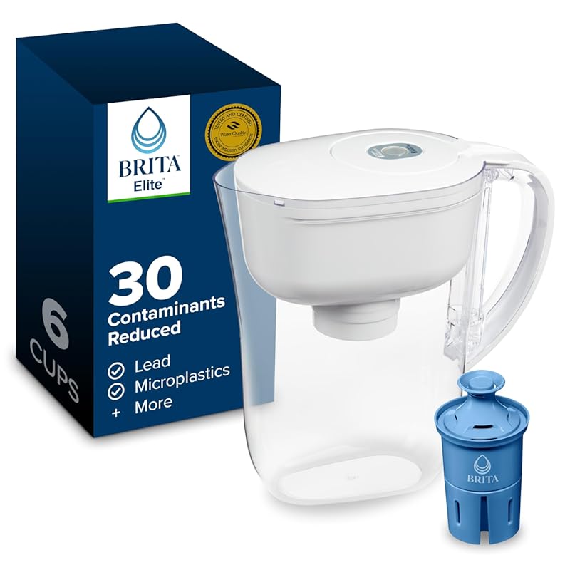 Brita Metro Elite 6-Cup Water Pitcher, Removes 99% Lead, Includes Filt