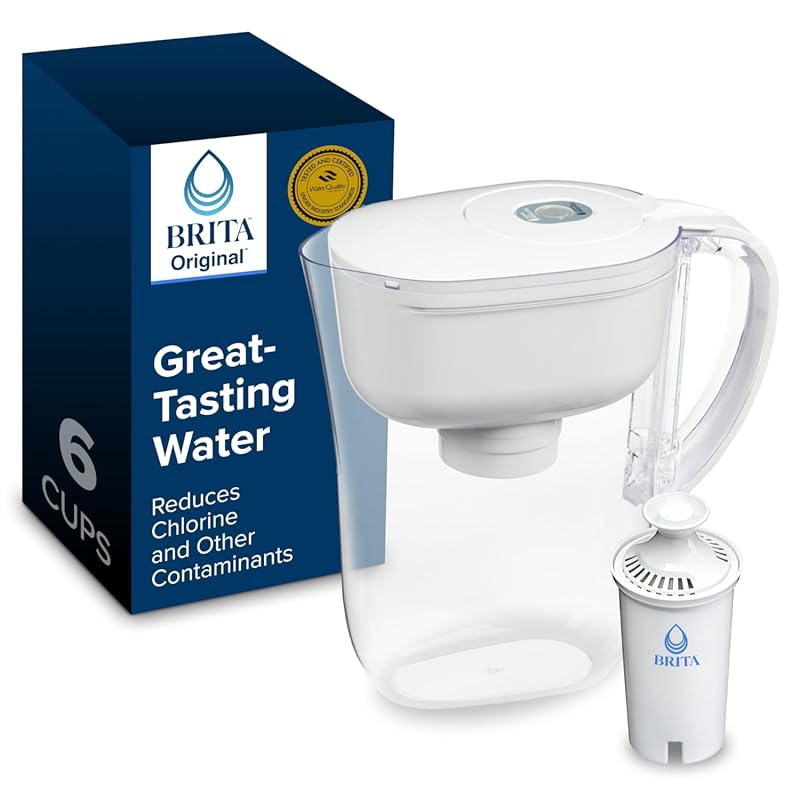 Brita Metro 6-Cup Water Filter Pitcher, SmartLight Indicator, BPA-Free